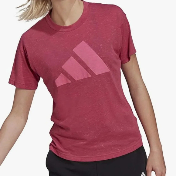 NWT adidas womens Win 2.0 Tee Wild Pink Melange X-Small - Picture 1 of 8